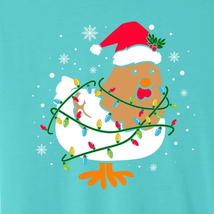 Chicken Christmas Funny Bird Funny Christmas Hat Christmas Lights ChromaSoft Performance T-Shirt