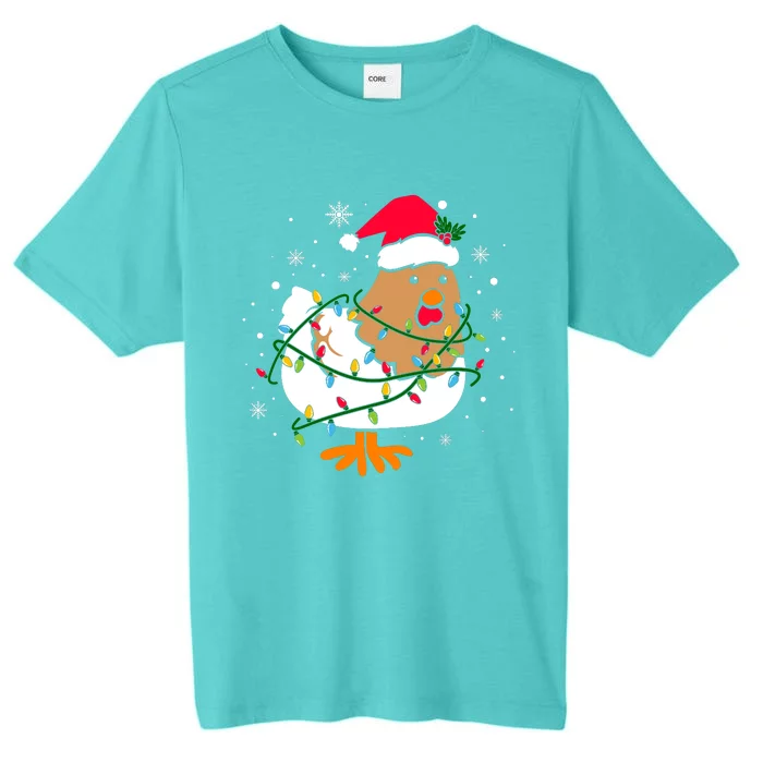 Chicken Christmas Funny Bird Funny Christmas Hat Christmas Lights ChromaSoft Performance T-Shirt