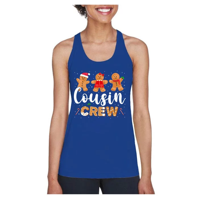 Cousin Crew Funny Christmas Santa Gingerbread Cookie Lover Funny Gift Women's Racerback Tank