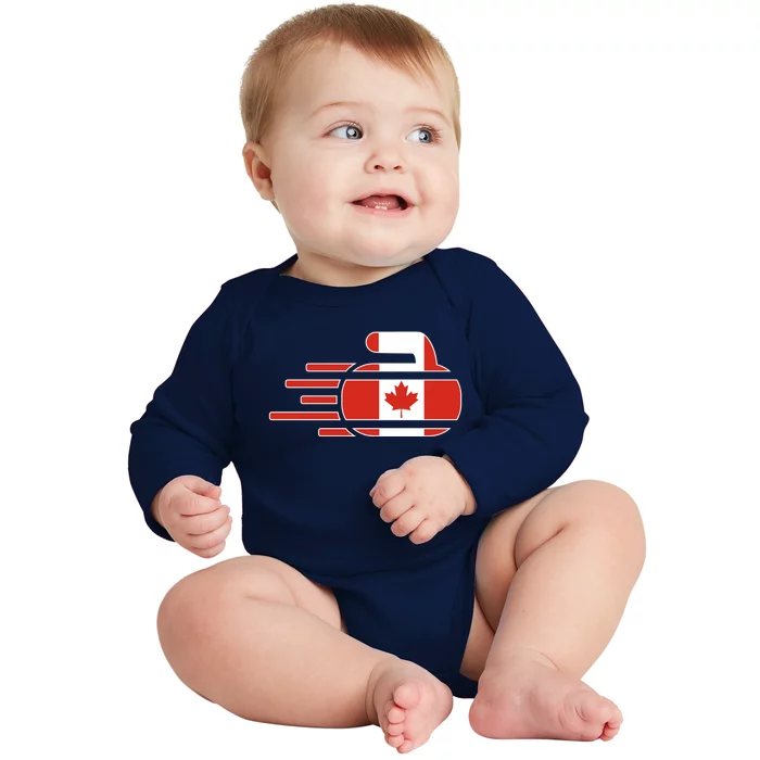 Canada Curling Fans Jersey Canadian Curlers Winter Sports Meaningful Gift Baby Long Sleeve Bodysuit