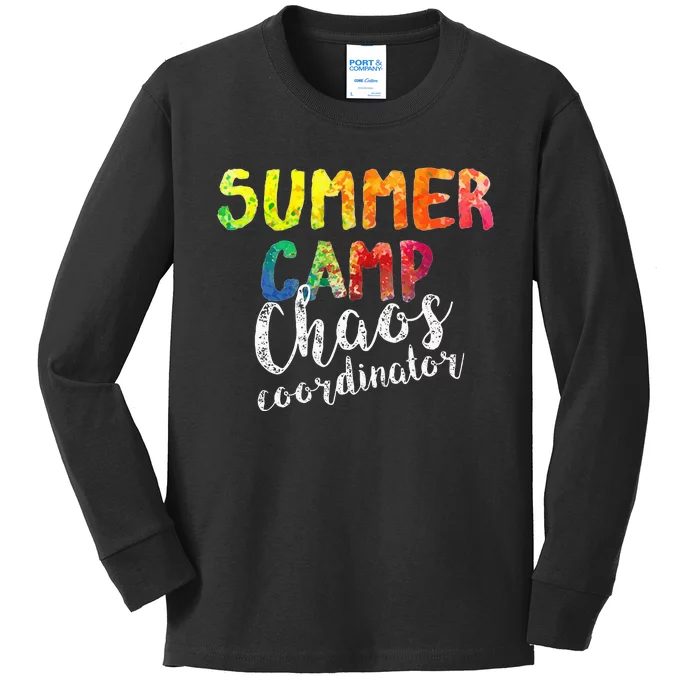 Chaos Coordinator . Funny Summer Camp Counselor Kids Long Sleeve Shirt