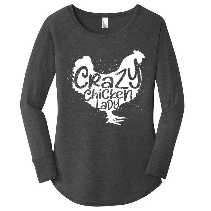 Cute Chicken Farmer Gift Funny Crazy Chicken Lady For Mom Women's Perfect Tri Tunic Long Sleeve Shirt