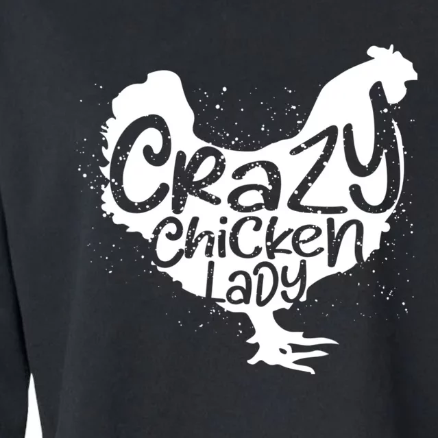 Cute Chicken Farmer Gift Funny Crazy Chicken Lady For Mom Cropped Pullover Crew