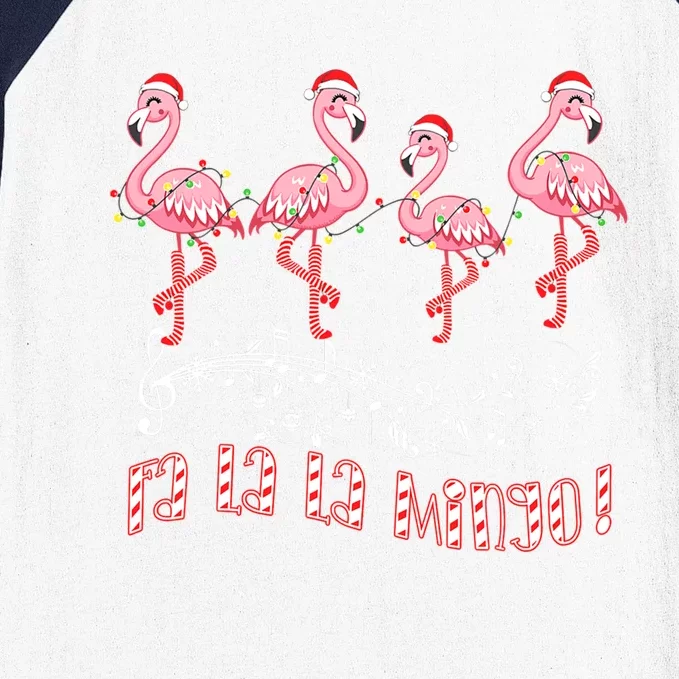 Candy Cane Flamingoes Fa La La Mingo Flamingo Christmas Gift Baseball Sleeve Shirt