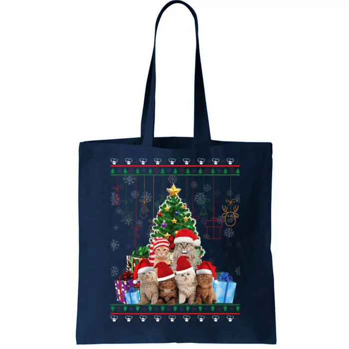 Cat Christmas Funny Ugly Merry Gift Tote Bag