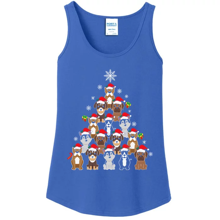 Cute Christmas Funny Xmas Dog Paw Tree Dogs Tree Gift Ladies Essential Tank