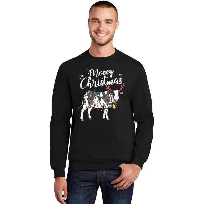 Cow Christmas Funny Mooey Xmas Lights Tall Sweatshirt