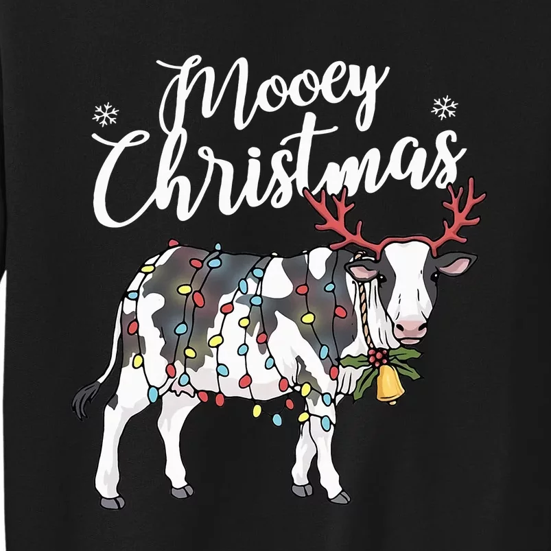 Cow Christmas Funny Mooey Xmas Lights Tall Sweatshirt