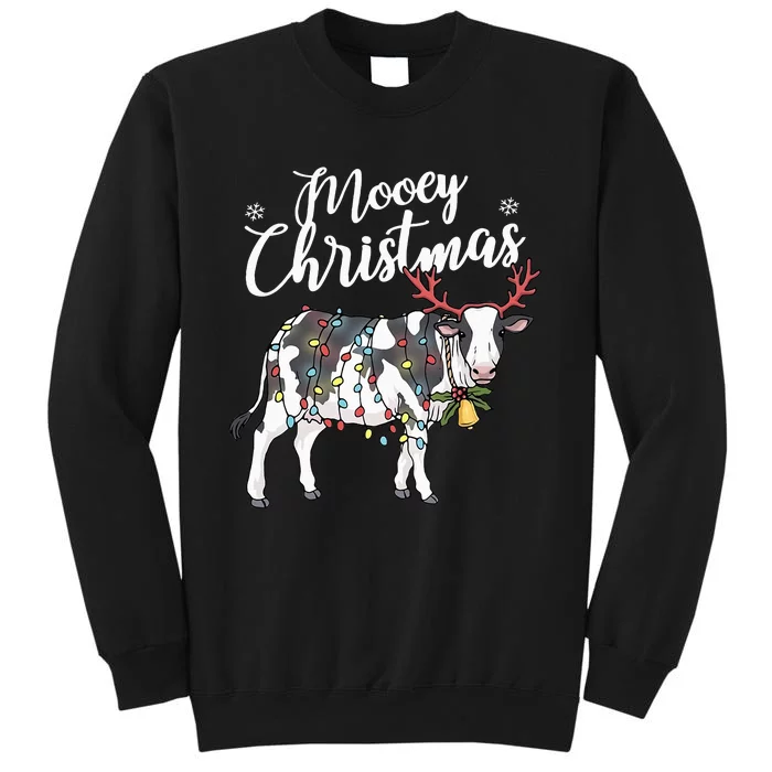 Cow Christmas Funny Mooey Xmas Lights Tall Sweatshirt