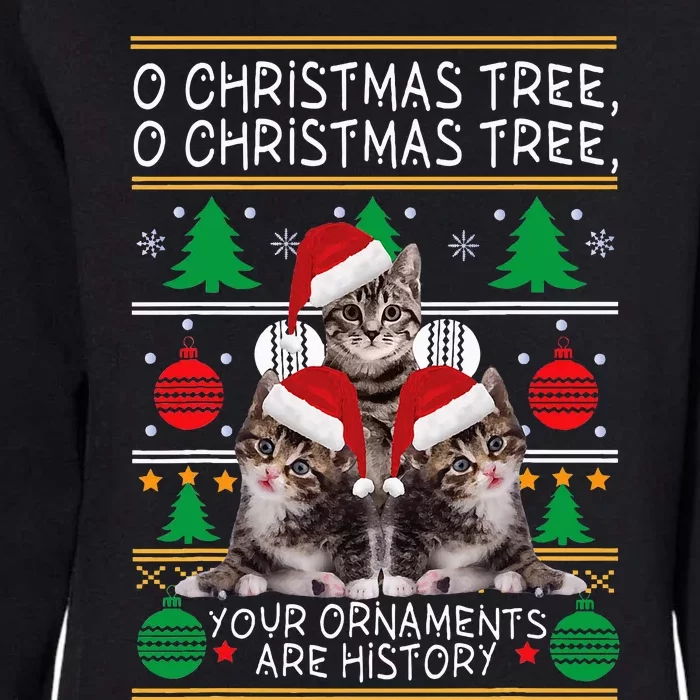 Cats Christmas Funny Ornaments Pajama Family Gift Womens California Wash Sweatshirt