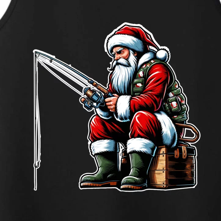 Christmas Costume Fisherman Fishing Funny Cool Santa Xmas Performance Tank