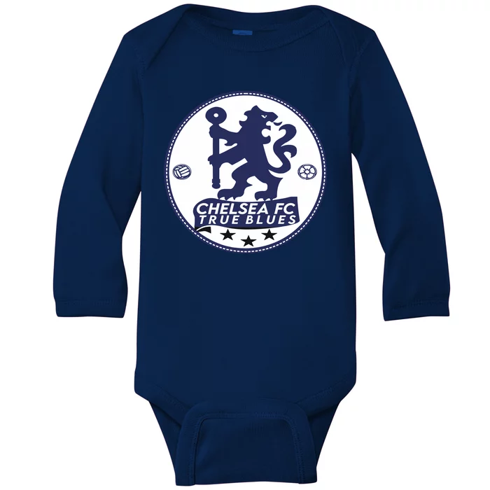 Cool Chelsea Fc True Blue Football Soccer Team Baby Long Sleeve Bodysuit