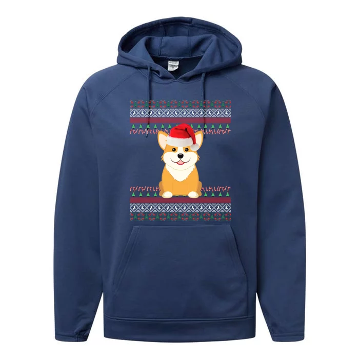 Corgi Christmas Funny Gift Performance Fleece Hoodie