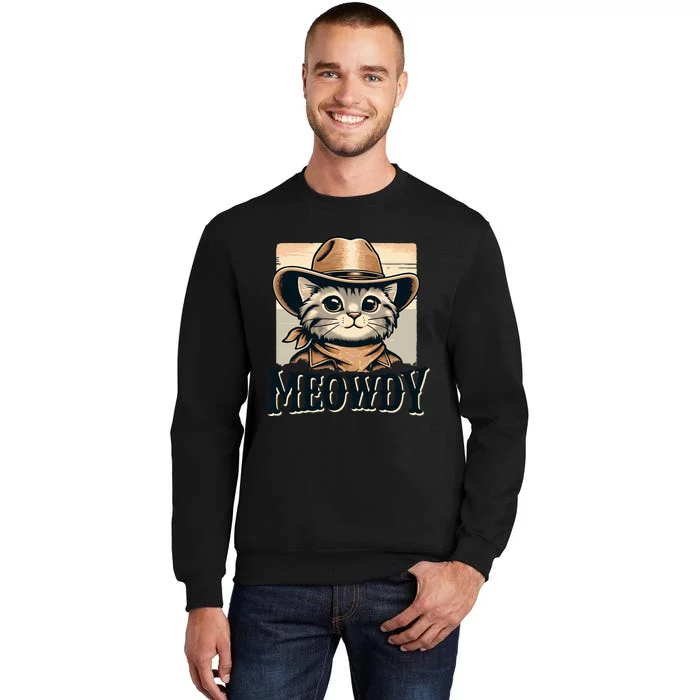 Cat Cowboy Funny Mashup Meowdy Western Country Music Cat Sweatshirt