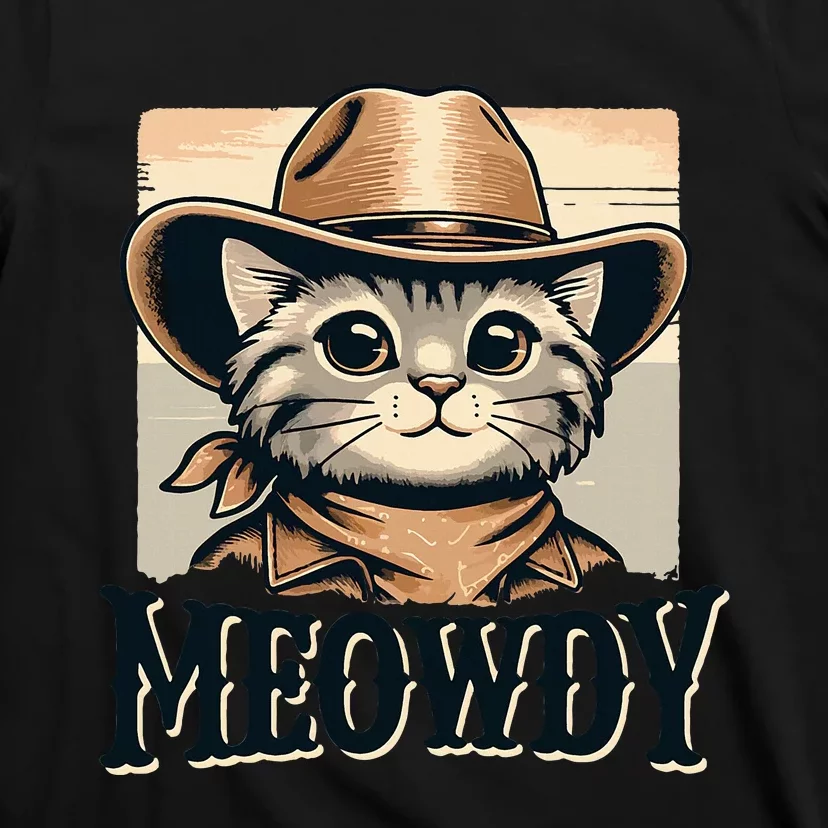 Cat Cowboy Funny Mashup Meowdy Western Country Music Cat T-Shirt