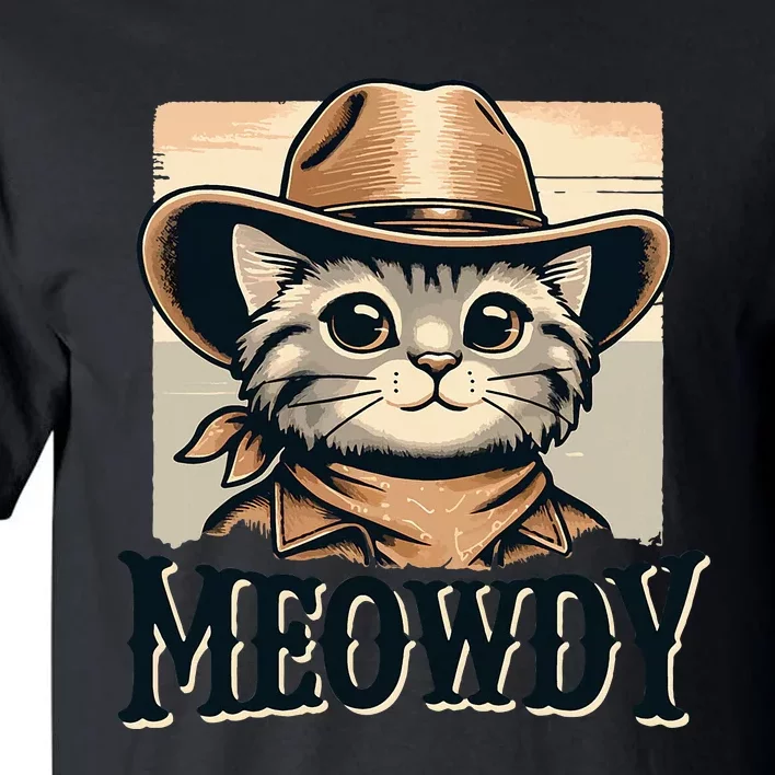 Cat Cowboy Funny Mashup Meowdy Western Country Music Cat Tall T-Shirt