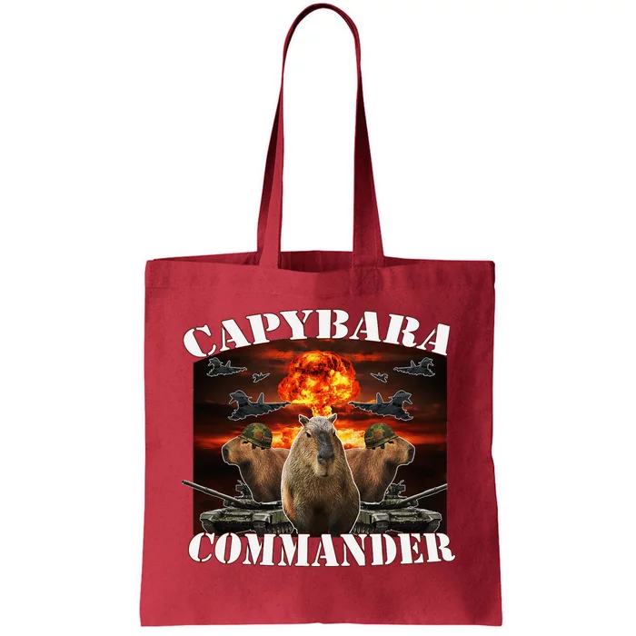 Capybara Commander Funny Capybara Warrior Tote Bag