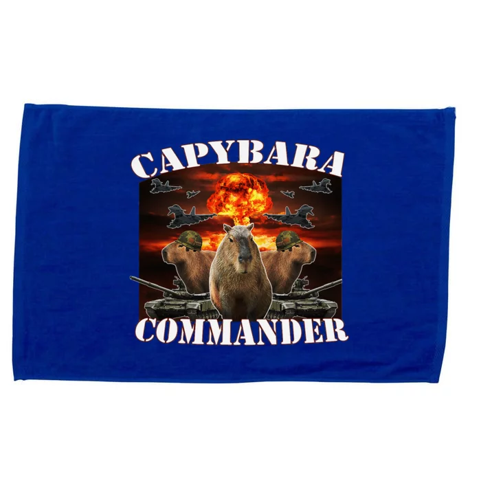 Capybara Commander Funny Capybara Warrior Microfiber Hand Towel