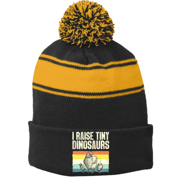 Cute Chicken For Men Women Rooster Hen Chicken Farmer Lovers Stripe Pom Pom Beanie