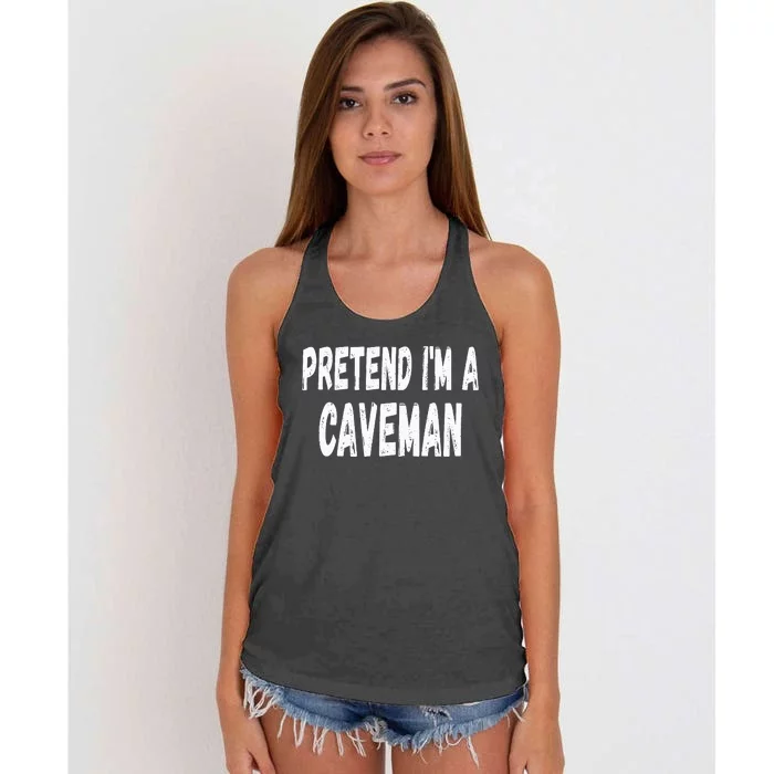 Caveman Costume for Effortless Halloween Fun Women's Knotted Racerback Tank