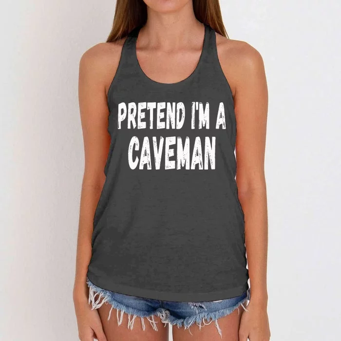 Caveman Costume for Effortless Halloween Fun Women's Knotted Racerback Tank