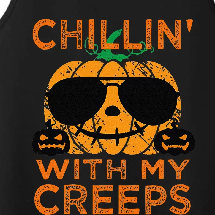 Chillin Creeps Funny Halloween Pumpkin Costume Performance Tank