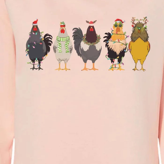 Christmas Chicken Farm Animal Christmas Funny Chicken Lover Womens California Wash Sweatshirt