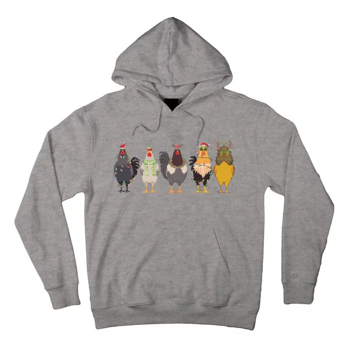 Christmas Chicken Farm Animal Christmas Funny Chicken Lover Tall Hoodie