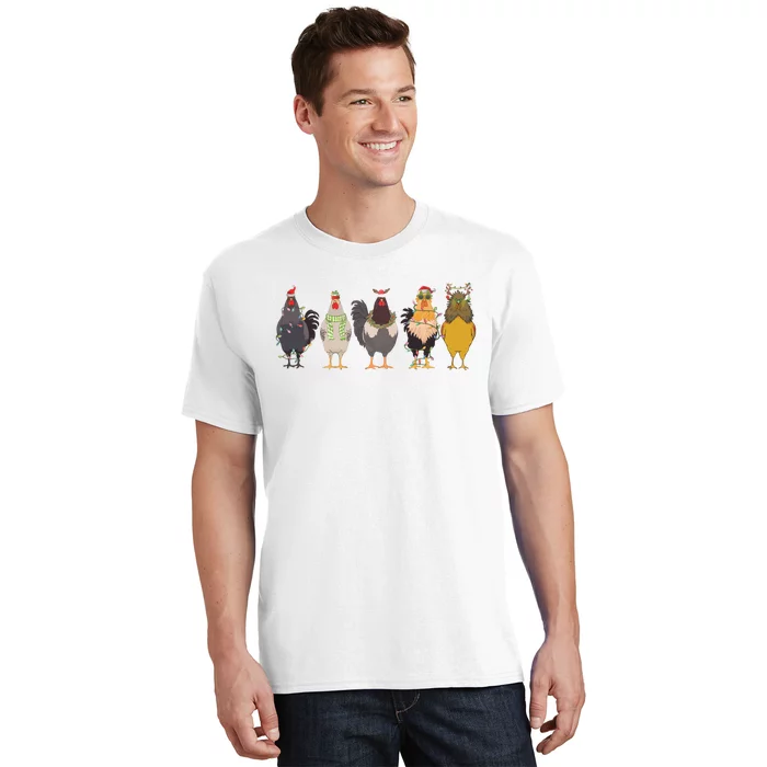 Christmas Chicken Farm Animal Christmas Funny Chicken Lover T-Shirt