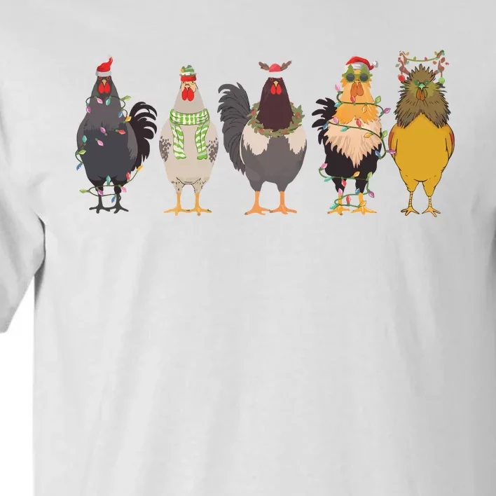 Christmas Chicken Farm Animal Christmas Funny Chicken Lover Tall T-Shirt