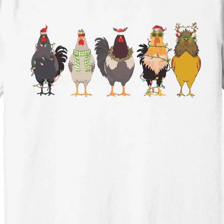 Christmas Chicken Farm Animal Christmas Funny Chicken Lover Premium T-Shirt