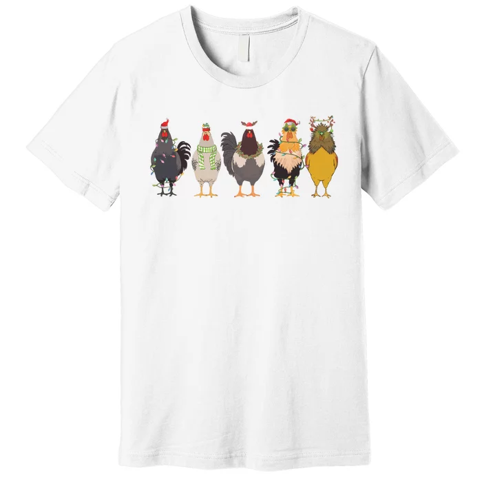 Christmas Chicken Farm Animal Christmas Funny Chicken Lover Premium T-Shirt