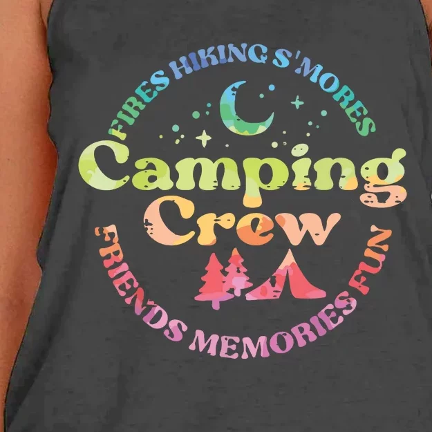 Camping Crew Family Friends Girl Women's Knotted Racerback Tank