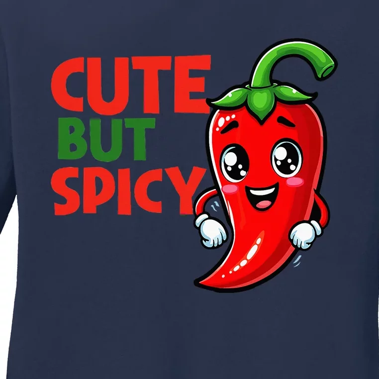 Cute Chili Funny Cute But Spicy Baby Ladies Long Sleeve Shirt