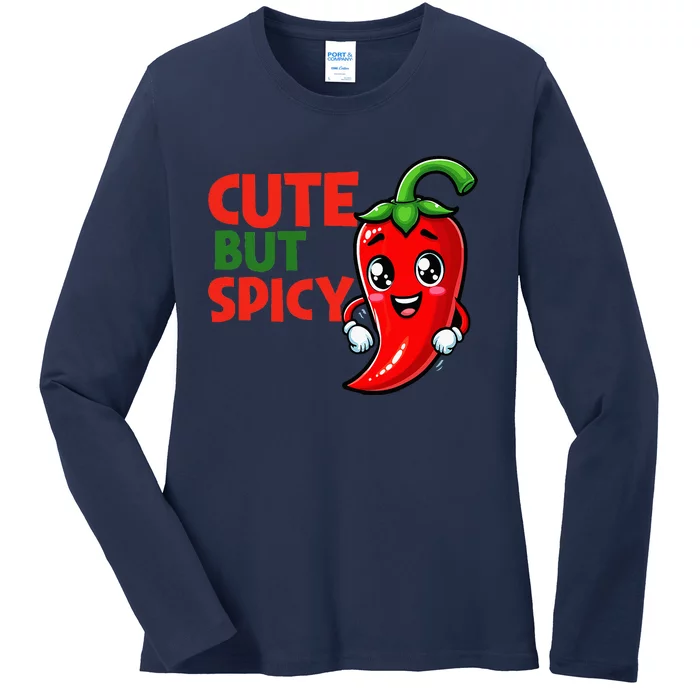 Cute Chili Funny Cute But Spicy Baby Ladies Long Sleeve Shirt