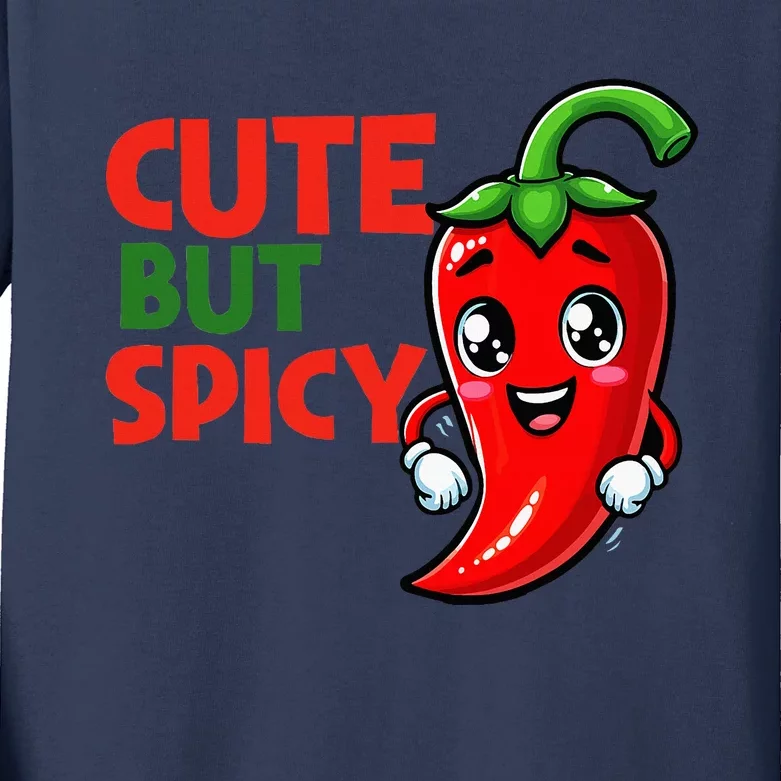 Cute Chili Funny Cute But Spicy Baby Kids Long Sleeve Shirt