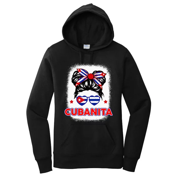 Cubanita Cuba Flag Cuban Girl Hispanic Heritage Women's Pullover Hoodie