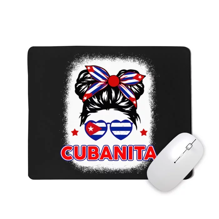 Cubanita Cuba Flag Cuban Girl Hispanic Heritage Mousepad