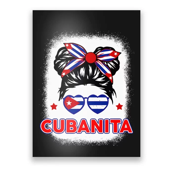 Cubanita Cuba Flag Cuban Girl Hispanic Heritage Poster