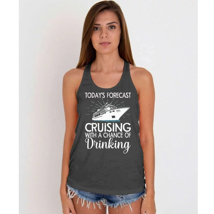 Cool Cruising For Women Family Cruise Vacation Lover Women's Knotted Racerback Tank