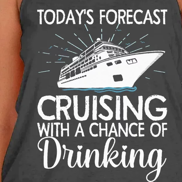 Cool Cruising For Women Family Cruise Vacation Lover Women's Knotted Racerback Tank