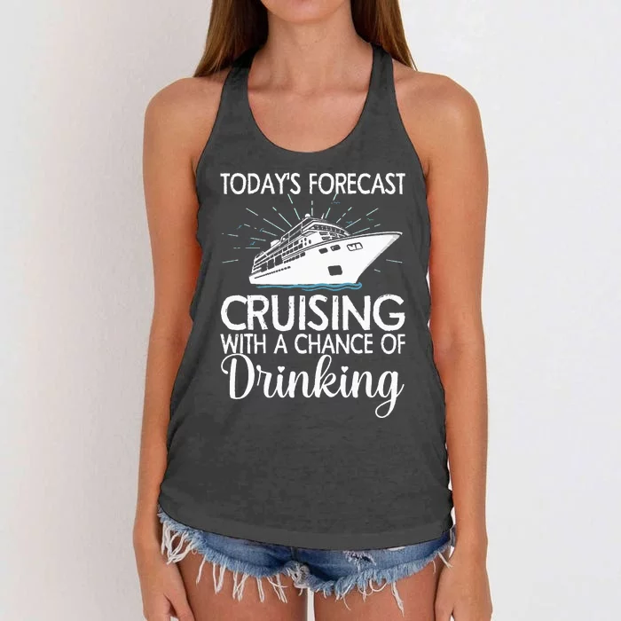 Cool Cruising For Women Family Cruise Vacation Lover Women's Knotted Racerback Tank