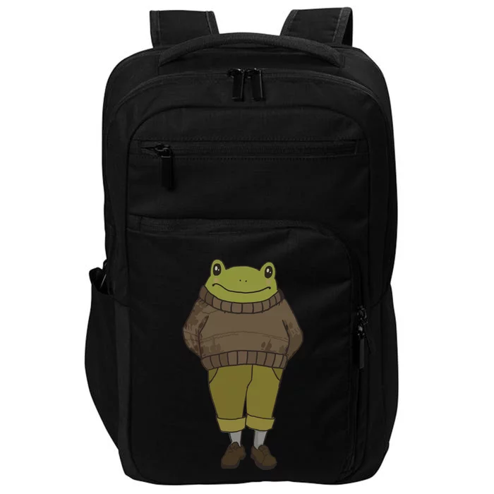 Cute Cottagecore Frog Goblincore Dark Academia Aesthetic Impact Tech Backpack