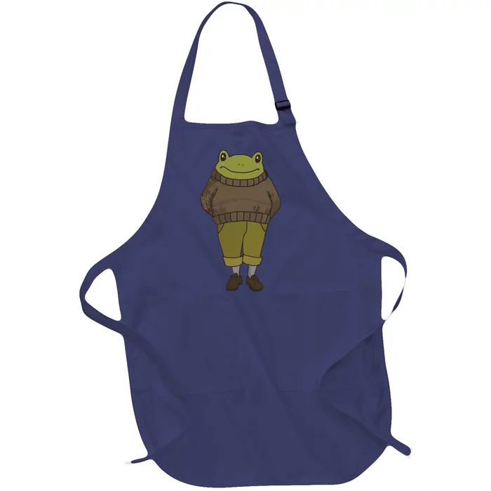 Cute Cottagecore Frog Goblincore Dark Academia Aesthetic Full-Length Apron With Pocket