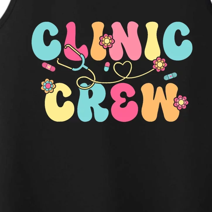 Clinic Crew For School Nurse Groovy Performance Tank