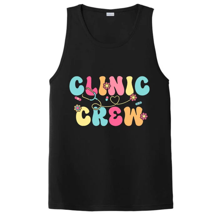 Clinic Crew For School Nurse Groovy Performance Tank