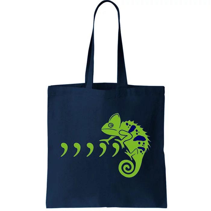 COMMA CHAMELEON FUNNY SONG PARODY MEME Tote Bag