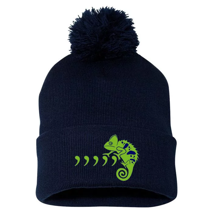 COMMA CHAMELEON FUNNY SONG PARODY MEME Pom Pom 12in Knit Beanie