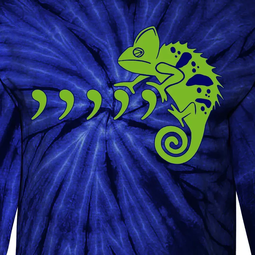 COMMA CHAMELEON FUNNY SONG PARODY MEME Tie-Dye Long Sleeve Shirt