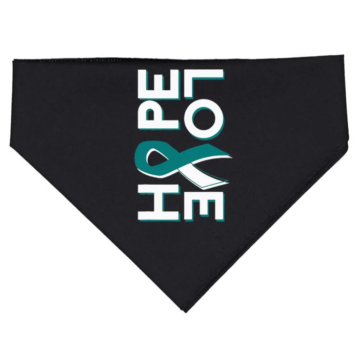 Cervical Cancer Fight Cancer Ribbon USA-Made Doggie Bandana